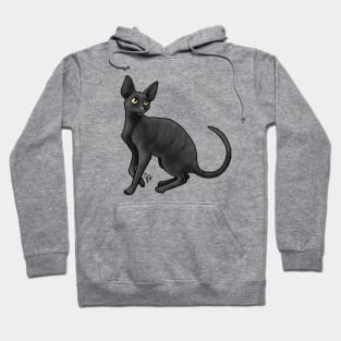 Cat - Cornish Rex - Black Hoodie